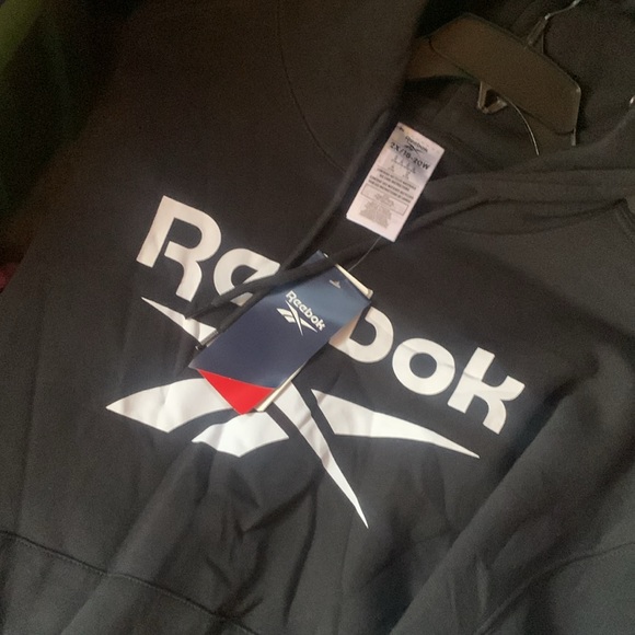 New REEBOK Plus Size Identity Logo Fleece Hoodie - Picture 7 of 12